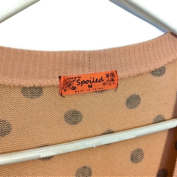 Spoiled Polka Dot Cardigan Sweater with Zipper M - Picture 9 of 11